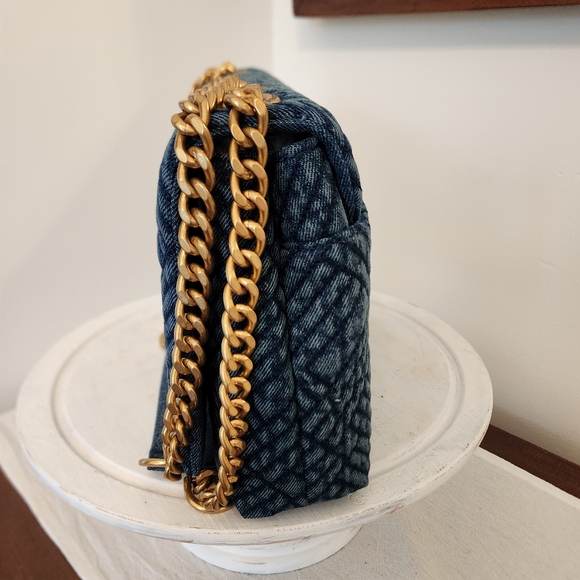 Karl Lagerfeld Lafayette Medium Shoulder Bag NWT Denim - Picture 2 of 7